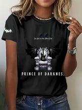 Damen Prince of Darkness bedrucktes lässiges T-Shirt